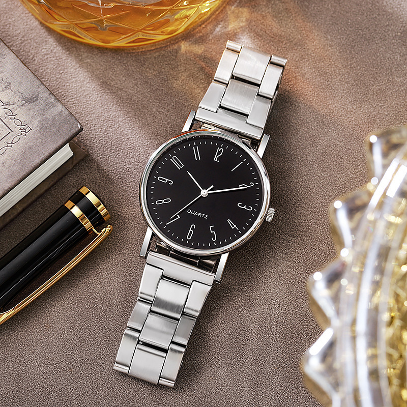 Comercio exterior venta caliente popular regalo de los hombres moda correa de acero reloj de cuarzo de los hombres al por mayor reloj de los hombres comercio exterior