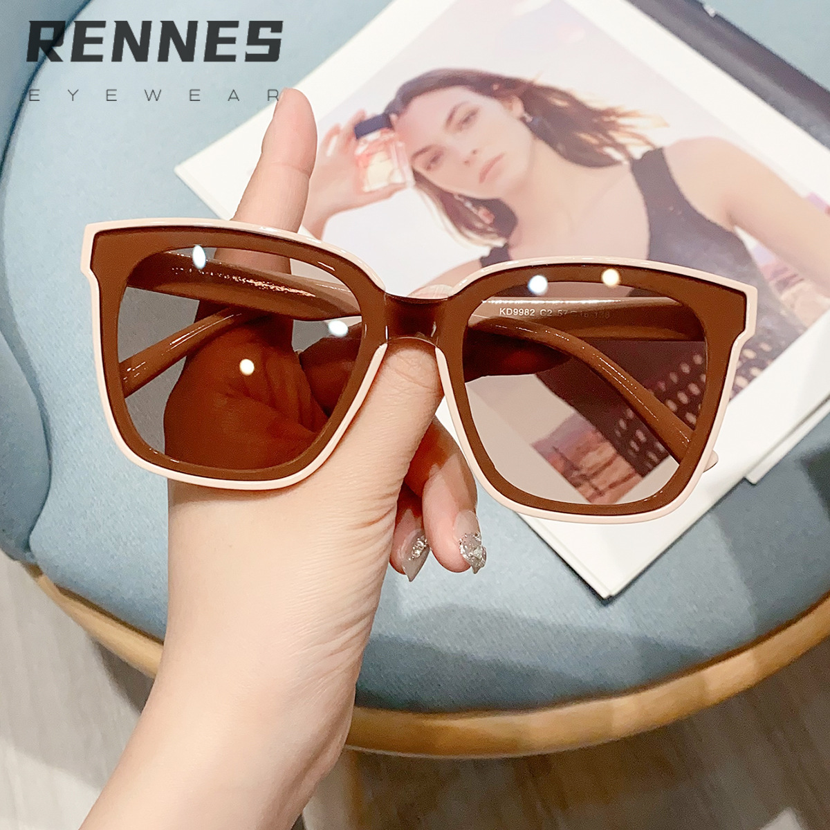 2024 nuevas gafas de sol simples con marco generoso retro transfronterizo