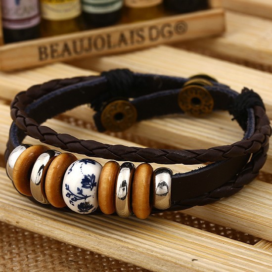 简约创意男女同款真皮手链  多色可选牛皮手链 日韩流行饰品批发