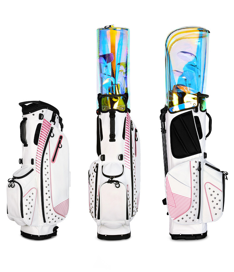 Túi đựng đồ golf nữ nhẹ da sợi nhỏ chống thấm — 401007-Trắng hồng, 401007-màu xanh navy chi tiết 6