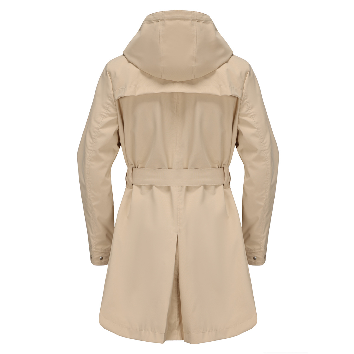 Women's Clothing Spring and Autumn Hooded Water Repellent Jacket with Belt Thin Casual Loose Windbreaker _voghion.com