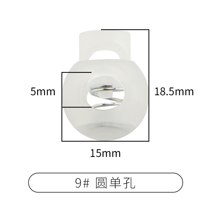 Rebecca primavera hebilla de plástico solo agujero ajuste botón campana tapa doble agujero hebilla de cuerda redonda negro cerdo hebilla de la nariz