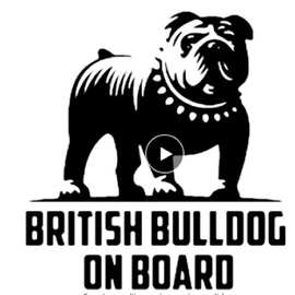 BRITISH BULLDOG ON BOARD斗牛犬wall decor跨境亚马逊DW14118