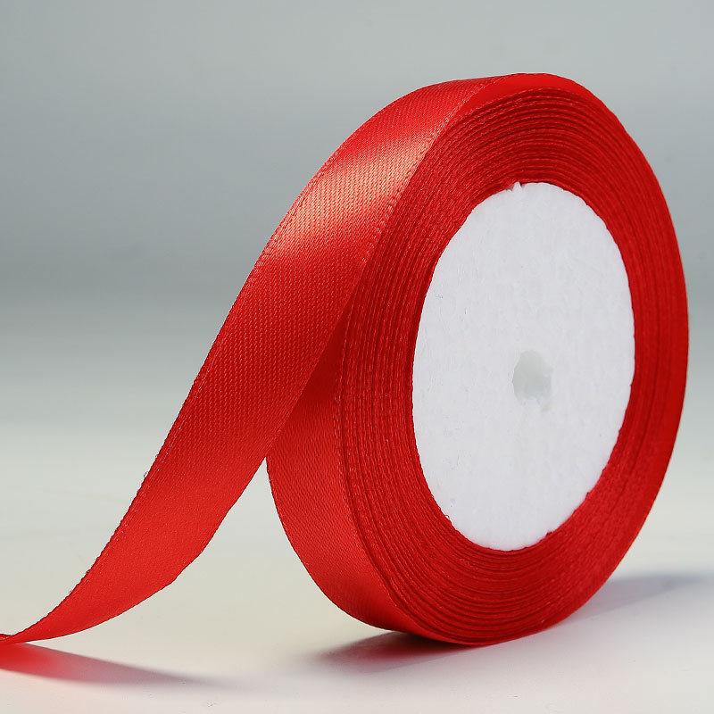 Fábrica al por mayor cinta de poliéster rojo festivo vacaciones decoración de la boda cinta de regalo caja de dulces cinta de embalaje