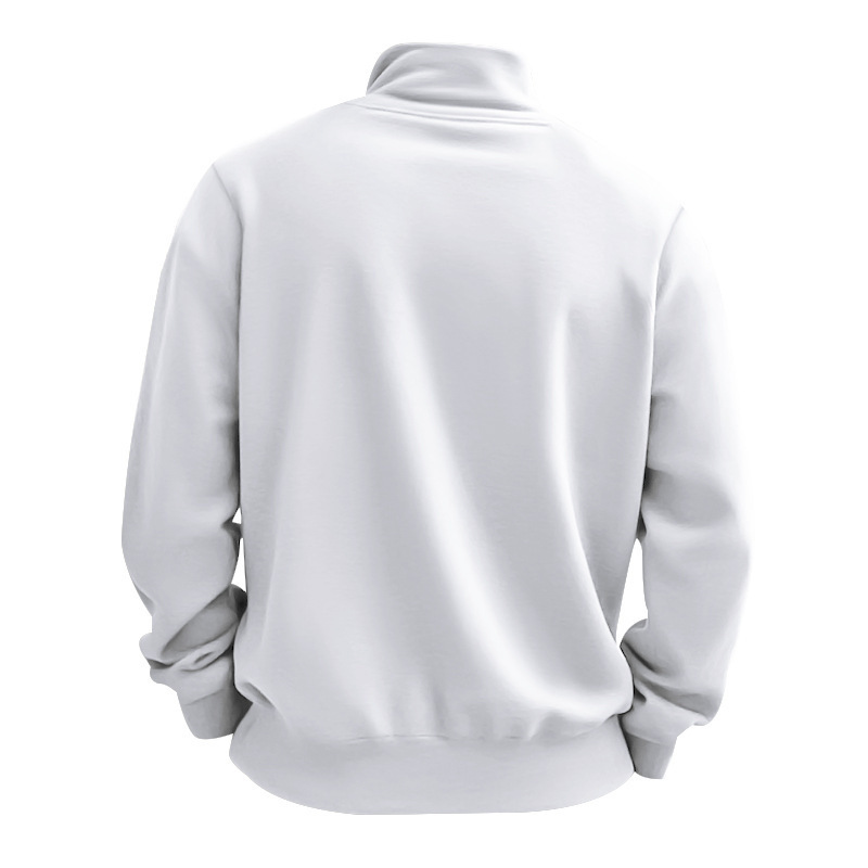 Sweatshirt homme en molleton avec col zippé hiver automne_voghion.com
