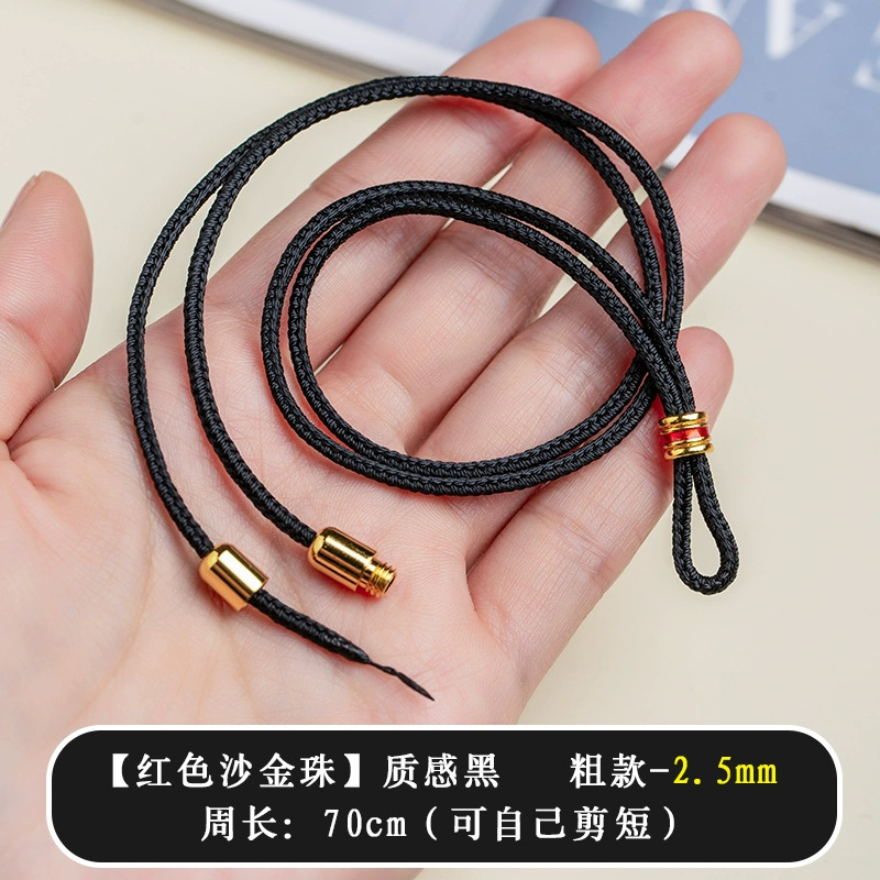 Ping An de alta gama cuerdas de collar colgante de oro cuerdas de mano tejida ocho tesoros brújula anillo cabeza de Buda