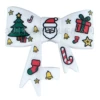 Bow straw lid-Christmas-white