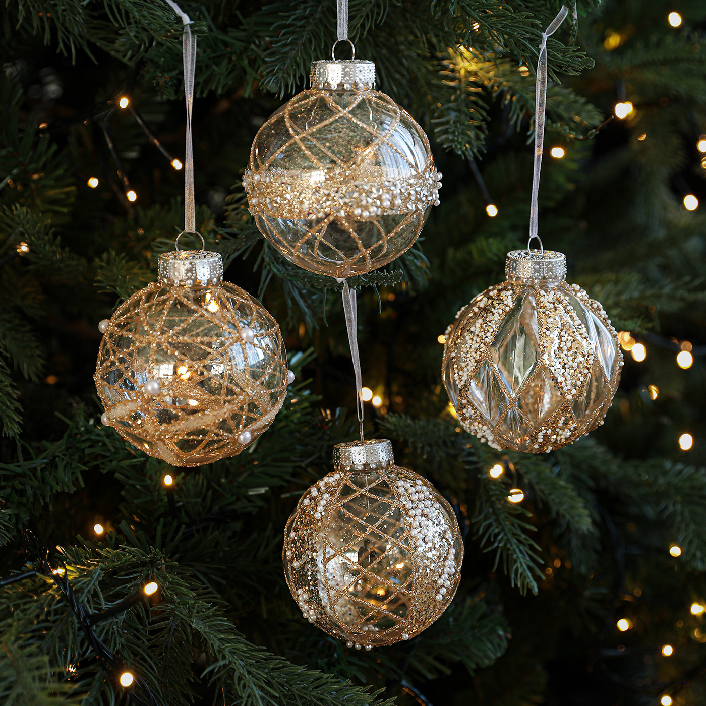 Nuevo producto 8CM polvo adhesivo de plástico transparente polvo de oro colgante bola colgante colgante de árbol de Navidad accesorios de decoración accesorios en stock