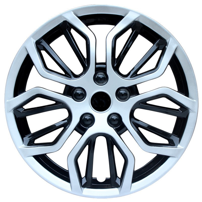 Hub cover: Universal 12/13/14/15/16/17 inch - 14-inch-bmw-style-silver-black-1pc