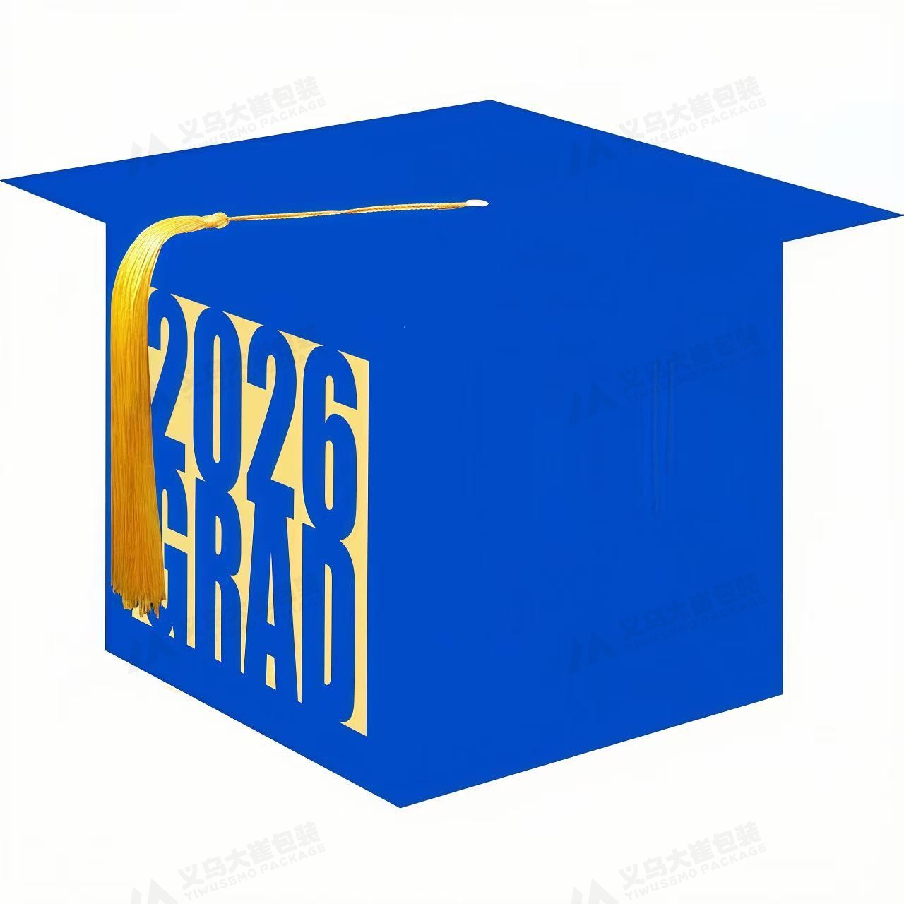 定制2026蓝色毕业帽（带灯）