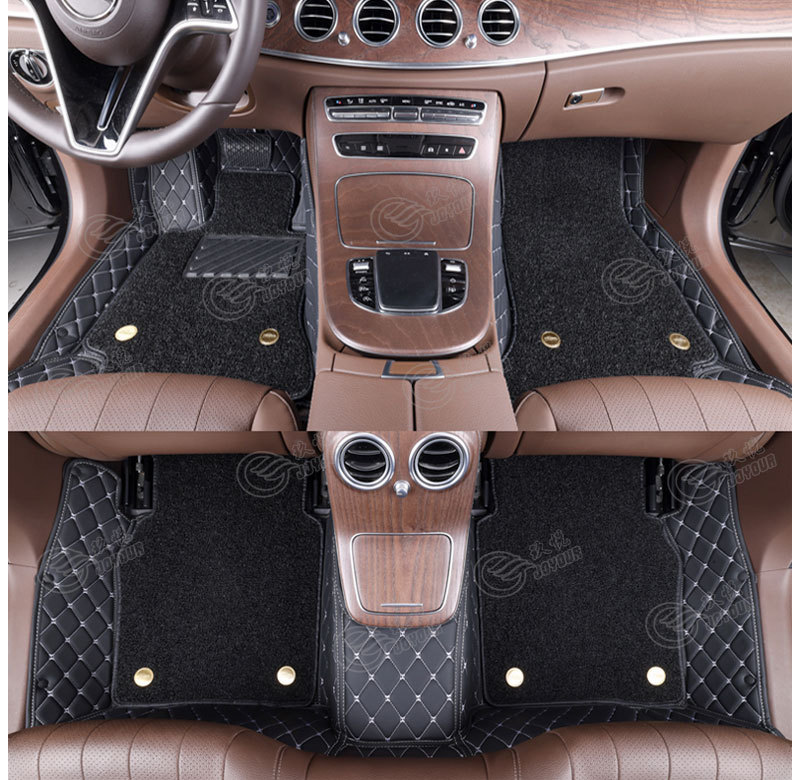 Cross-Border Double-Layer Silk Loop Full-Coverage Leather Floor Mats, Car Floor Mats Direct from the Source Factory, Dropshipping Available