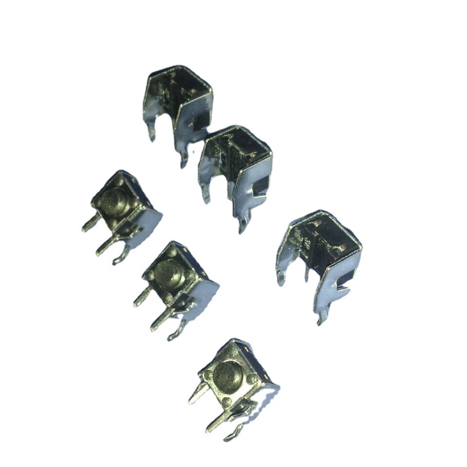 卧式带支架6*6*5轻触开关2脚侧按带铁架微动/按键开关 6x6x5