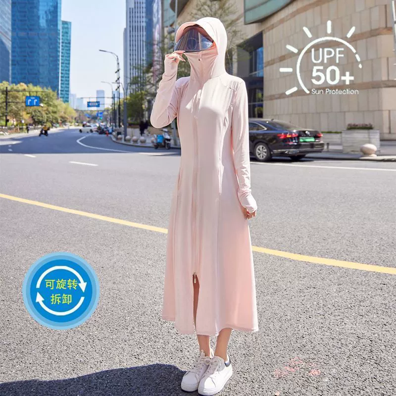 Длинная UV-защита Silk Jacket, женская, дышащий UPF 50+, капюшон и накидка
