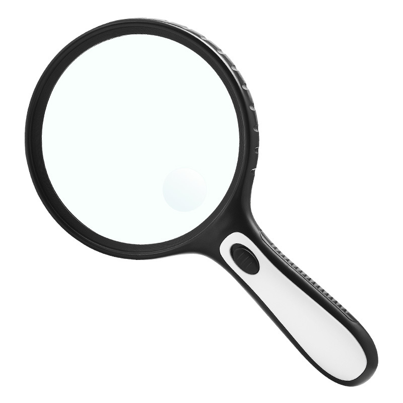 Extra large high-definition reading mobile phone, extra large double mirror handheld magnifying glass with 4LED lights, gift for the elderly and children