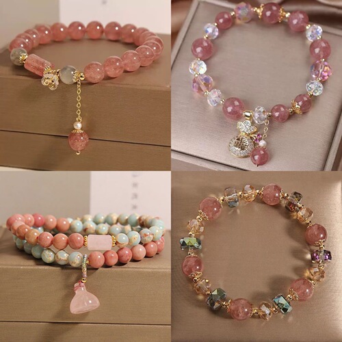 2025 New Bead Wholesale Beaded Bracelet for Women, Simple and Fashionable Crystal Bead Bracelet, Gift for Classmates and Best Friends