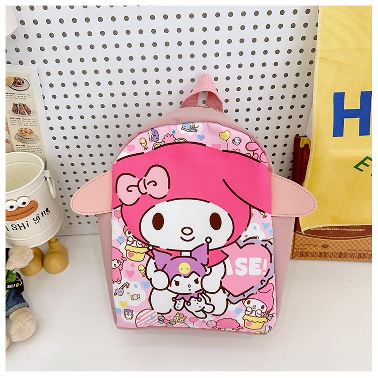The new 2024 Kuromi kindergarten backpack is cute and cartoonized. It's a lightweight schoolbag and a cute snack bag for kids undefined