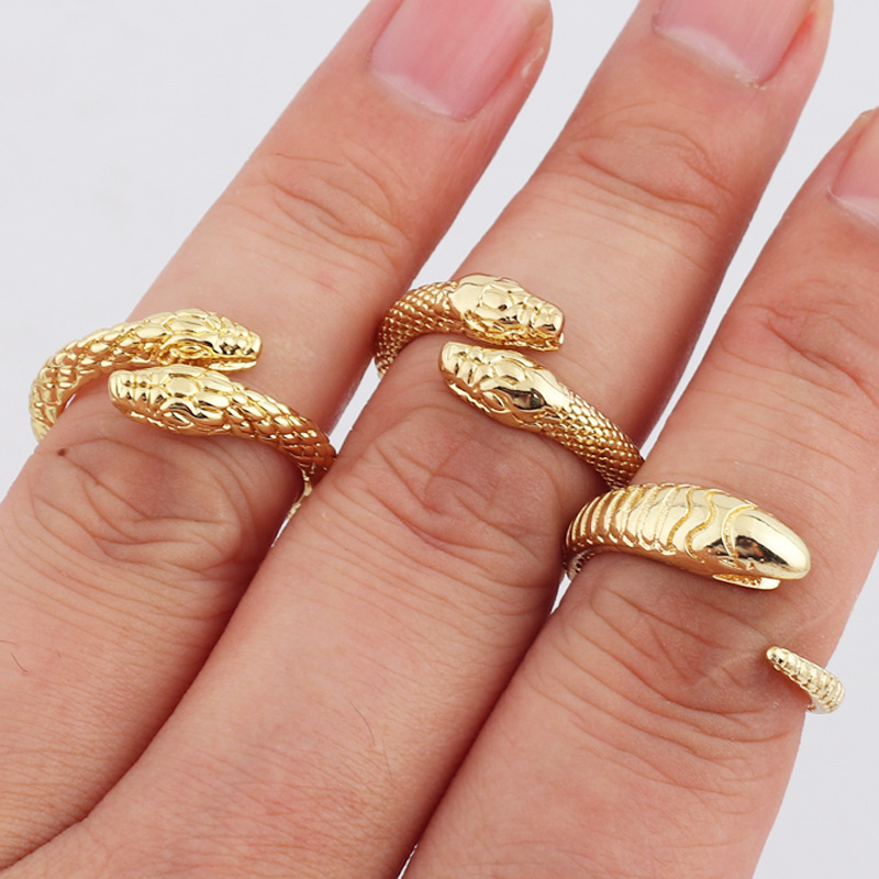 Vintage Style Snake Copper Rings Plating Copper Rings display picture 1