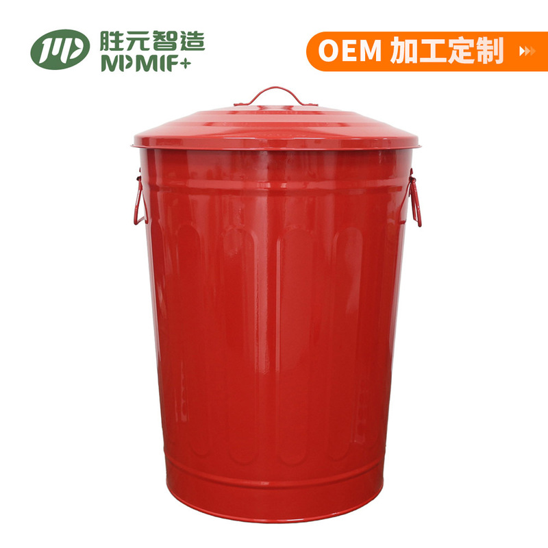 Galvanized iron trash can, large 48L industrial style vintage metal trash can with lid, outdoor iron bin Galvanized iron trash can, large 48L industrial style vintage metal trash can with lid, outdoor iron bin