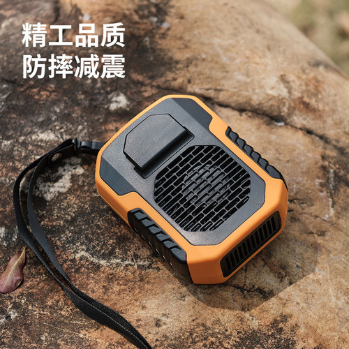 New waist-mounted fan USB charging outdoor work waist-type portable portable leafless hanging neck small fan cross-border