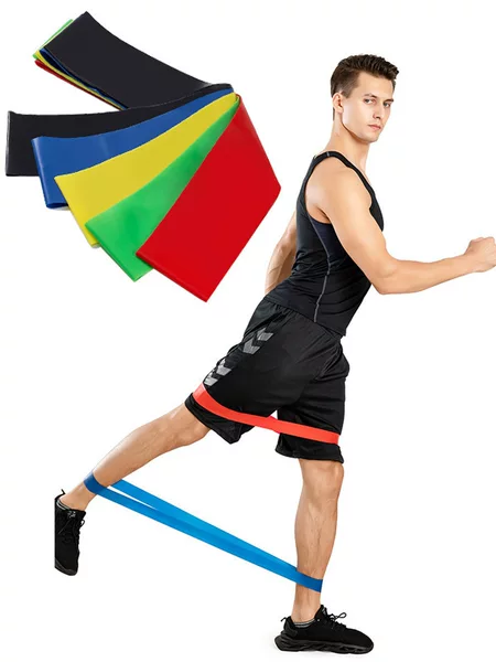 Amazon TPE Yoga Resistance Band Fitness Body Shaping Resistance Band Squat Hip Lift Ring Elastic Band Five-Piece Set