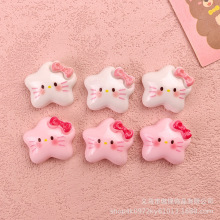 卡通大小号可爱猫咪五角星diy树脂配件 手机壳洞洞鞋花贴发饰材料