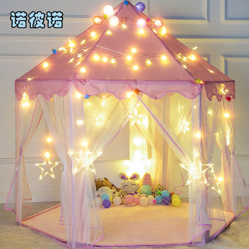 Manufacturer direct sales one-time shipment mosquito-proof indoor game house for children, hexagonal princess castle wholesale tent