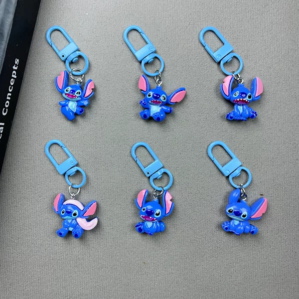Cute Stitch Cartoon Keychain Student Backpack Pendant Girl Bag Accessory Decoration Small Gift