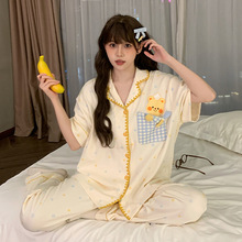 2026年新款睡衣女夏纯棉短袖长裤春夏款女士家居服薄款两件套装
