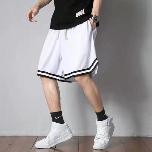 Men's Trendy Five-Pocket Running Shorts, Loose and Comfortable, Ice Silk Mesh Eye Beach and Basketball Pants