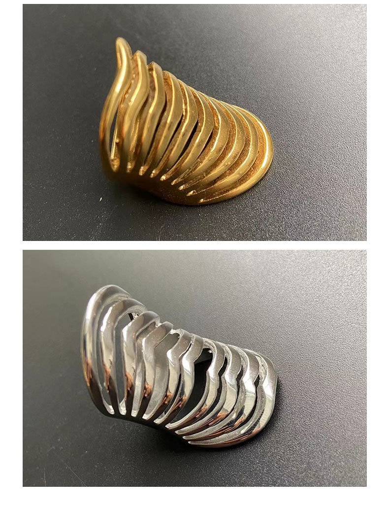 20g Weight Gold Plated Plating Material Rings Classification 1 Piece Quantity Holiday, Daily Occasion Retro Solid Color Stainless Steel Plating Gold Plated Rings