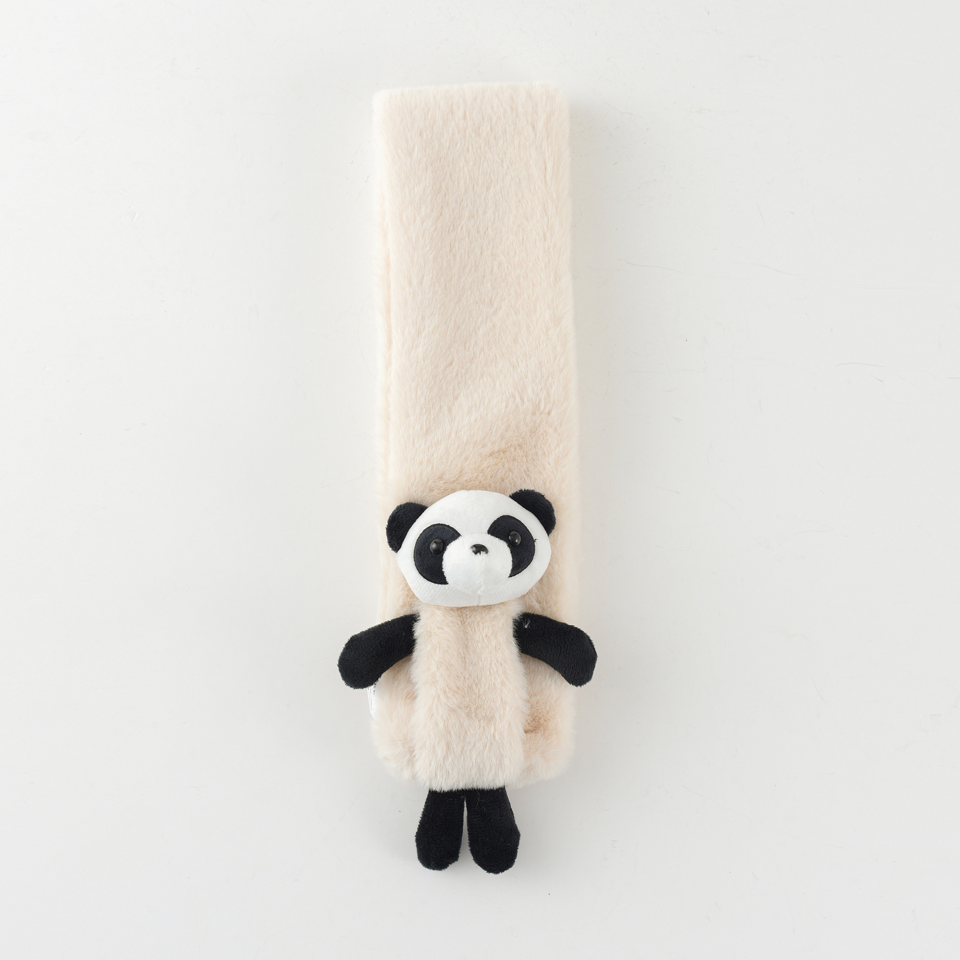 Estilo coreano de los niños dibujos animados muñeca Panda Cruz color sólido pelusa caliente engrosada bufanda para y niñas