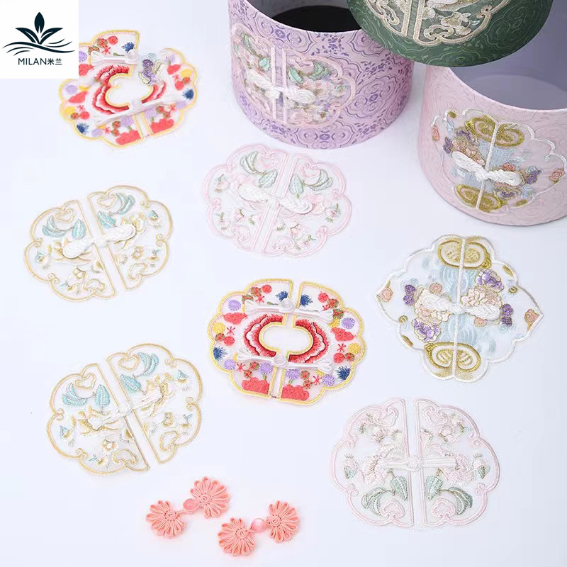 Día de la Madre nueva tela china bordado parche bordado bordillo hebilla hecha a mano DIY material paquete de estilo chino ramo decoración