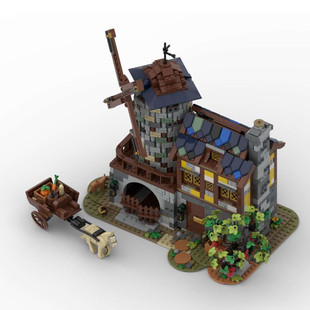 Moc-131416 Electric Windmill with Power Function Medieval Architecture 1675 Particle Number