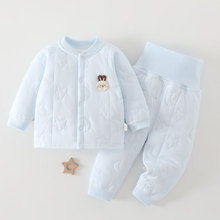 【可开裆】秋冬婴儿夹棉套装40g新生儿保暖内衣开衫宝宝休闲外套