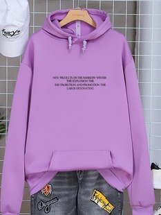 European and American 2023 Velvet Autumn and Winter Korean Style Pullover Hooded Sweatshirt Loose Men's and Women's Student Couple Wear