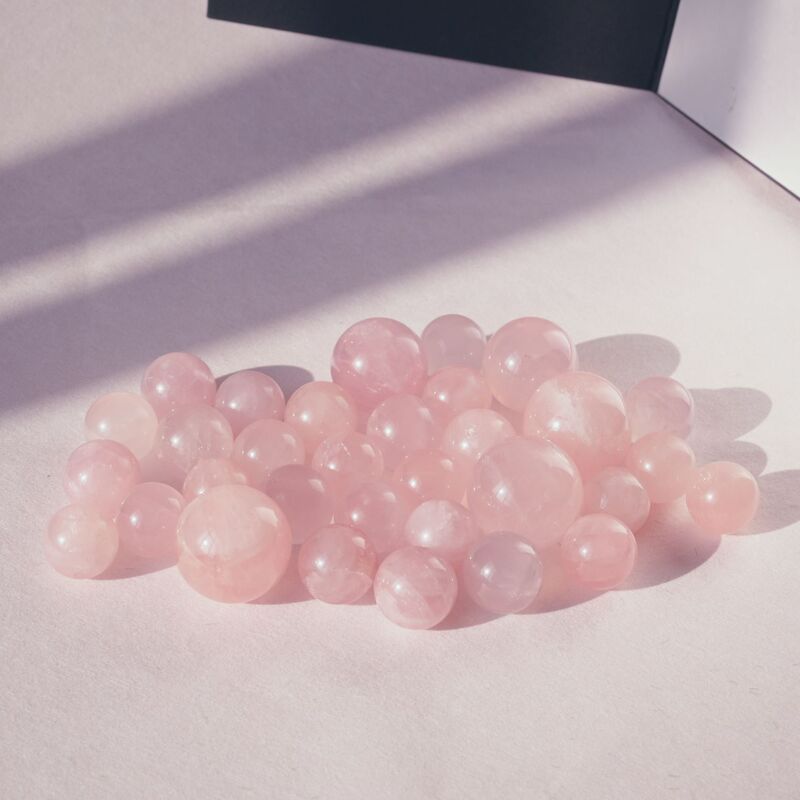 Natural Crystal Pink Crystal Starlight Pink Crystal Ball Ornaments Pink Crystal Raw Stone Polished Crystal Ball Seven-Star Array Ornaments