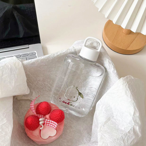 Pacha Dog Transparent Plastic Water Cup High-Endurance Large Capacity Trendy On-the-Go Cup Student Portable Cold Water Bottle Wholesale
