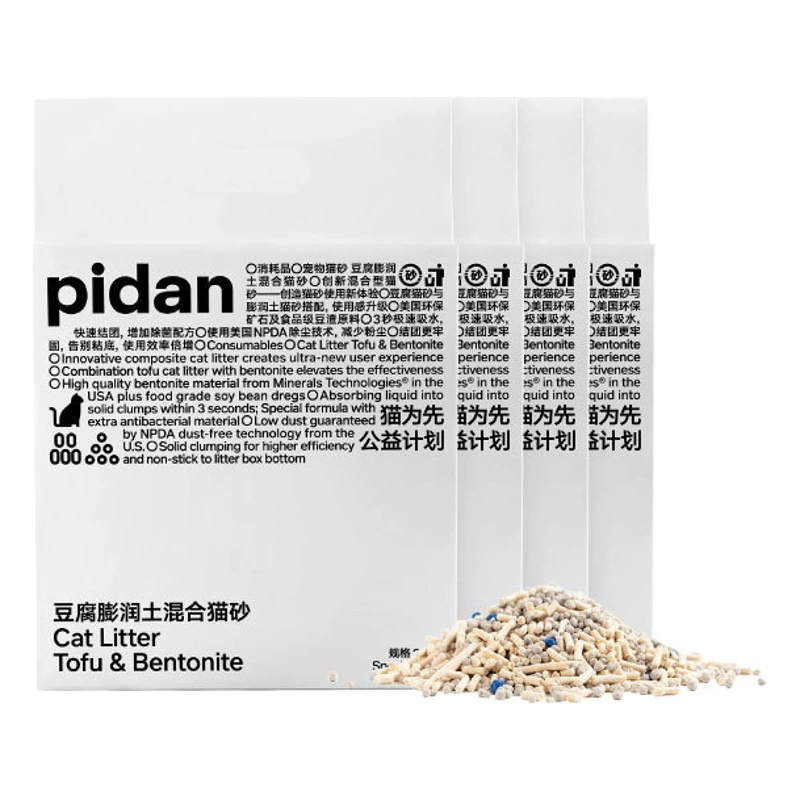 Pidan наполнитель для кошачьих туалетов 6л смешанный наполнитель для кошачьих туалетов тофу бентонитовый наполнитель для кошачьих туалетов дезодорант для кошачьих туалетов Четыре упаковки