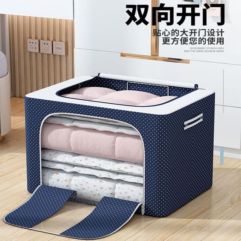 La nueva caja de almacenamiento para el hogar con ventana transparente plegable engrosada de gran capacidad abre el almacenamiento de equipaje antes de abrir la caja de almacenamiento de ropa