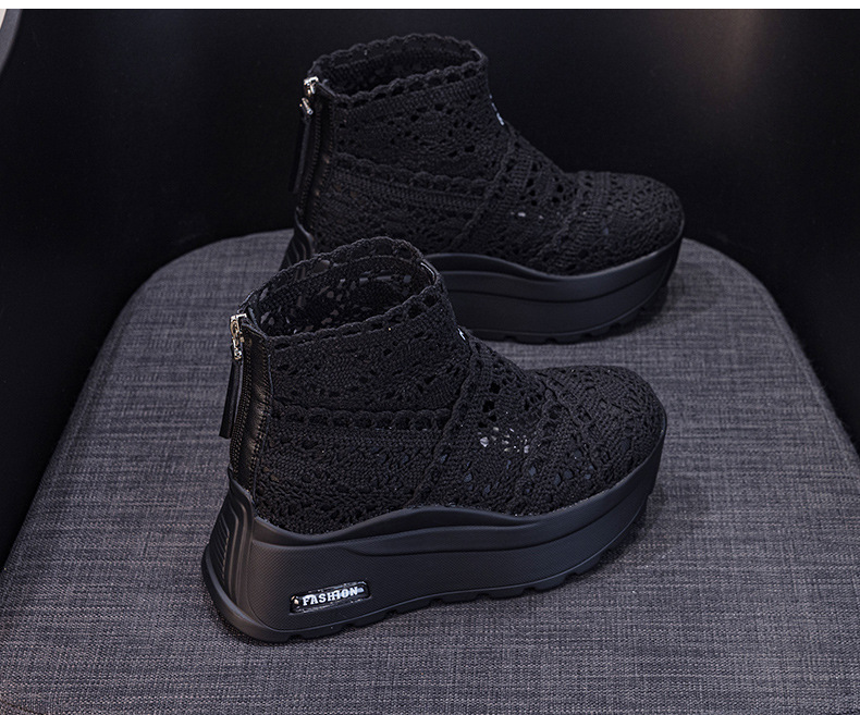 Giày sneaker nữ đế dày lưới ren hở mũi phong cách thể thao thời trang — Be 5067, Vang 5067, Den 5067 chi tiết 15