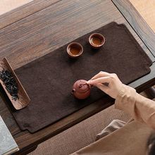中国风扎染帆布茶铺小茶席防水垫干泡席棉麻布禅意布艺茶杯桌旗