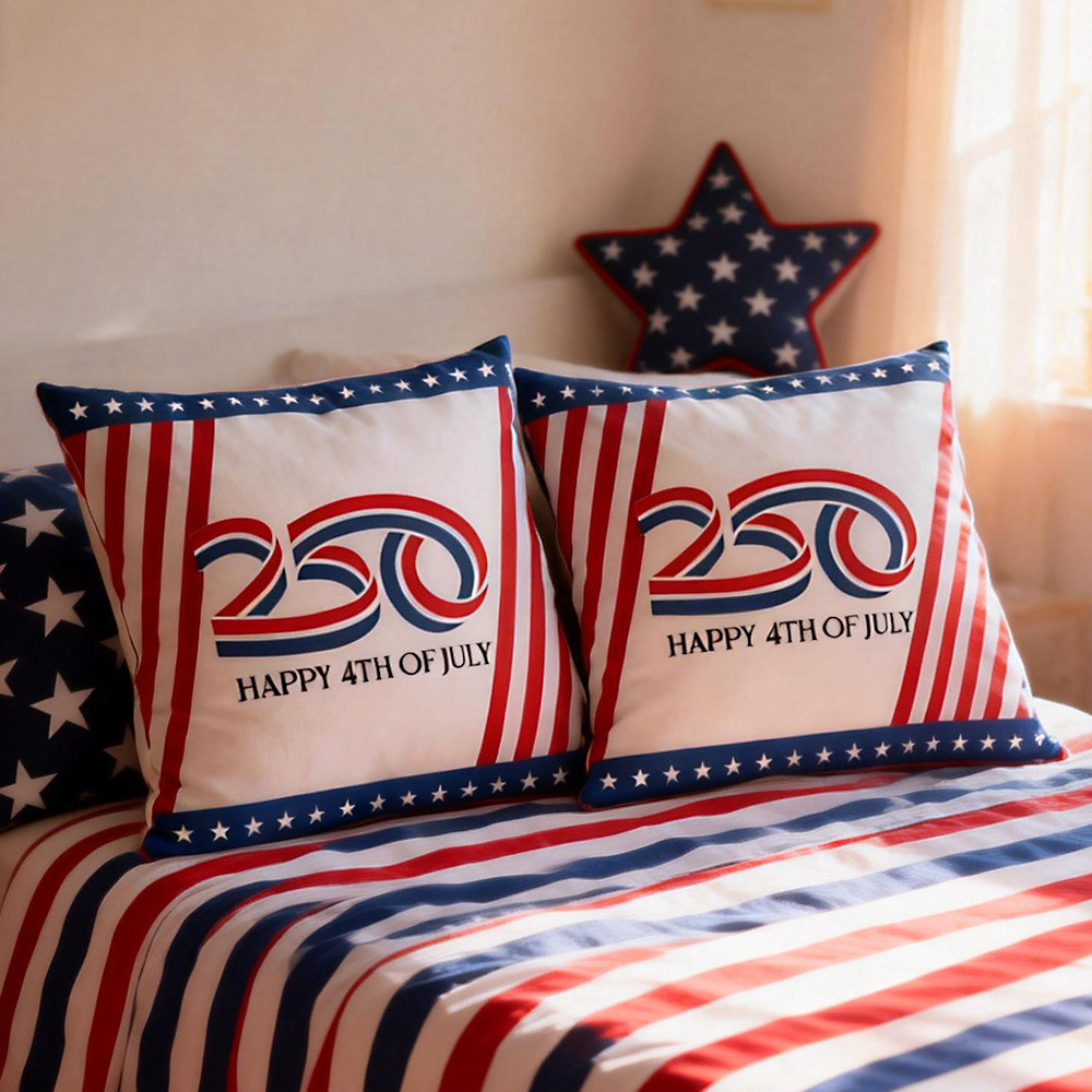Nuevo día de la independencia de los Estados Unidos almohada escena de diseño de props creativo sofá de lino silla decoración artesanía
