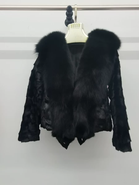 Black + with fox fur head