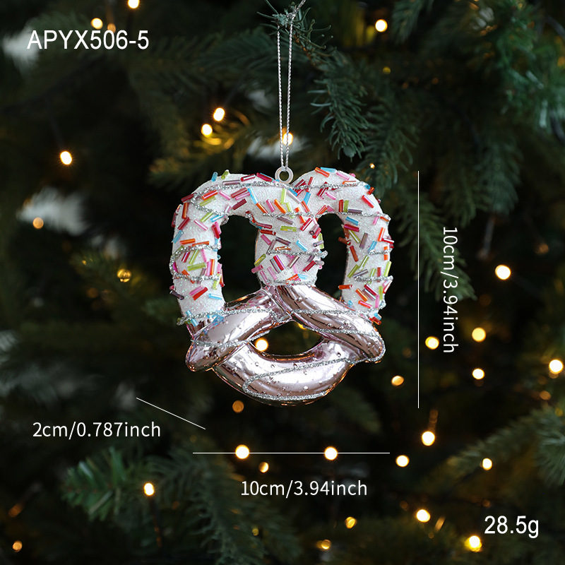 先行販売 ピンクのプラスチック製ペンダント 粉彩風漫画風クリスマスペンダント インスタ映え 立体クリスマスツリー ショーウィンドウデコレーション|undefined
