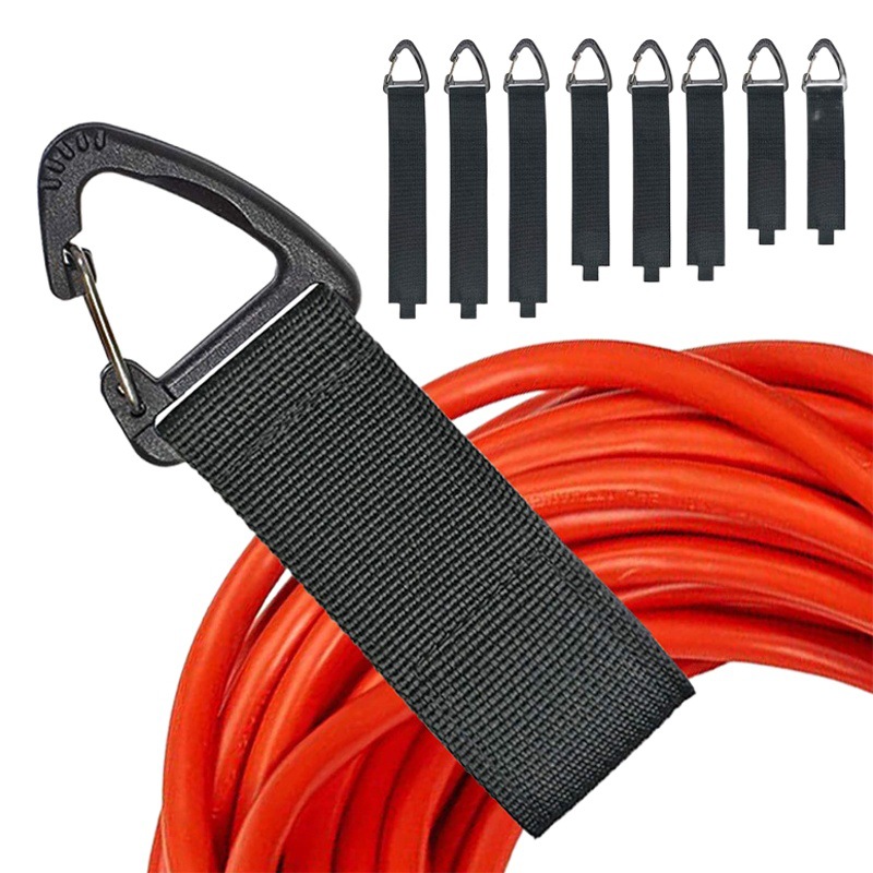 重型貯蔵ベルト高密度編みホース付き電線収納バンド登山ボタンナイロンマジックテープ