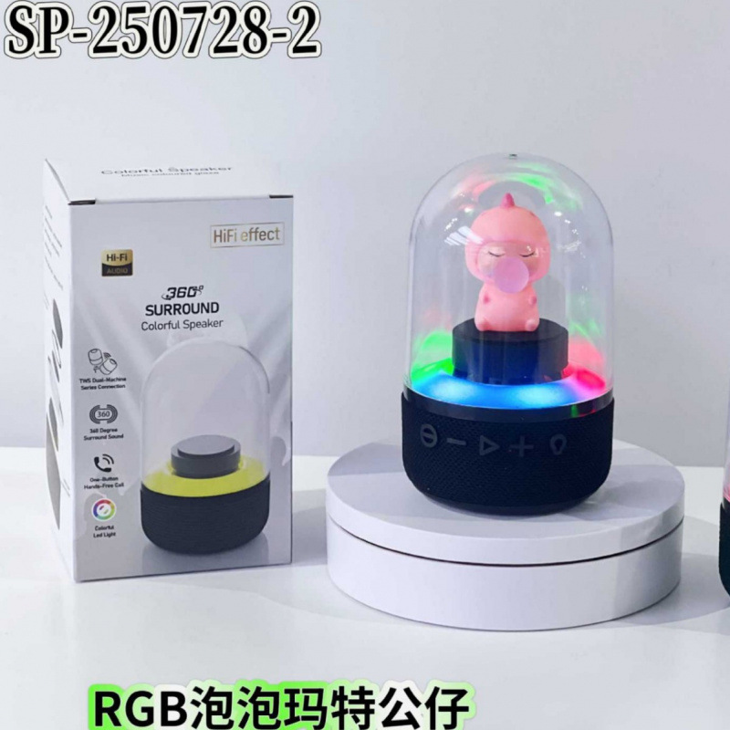 New Bubble Matt Rgb Transparent Doll Glass Bluetooth Speaker Lighting Desktop Wireless Gift Speaker
