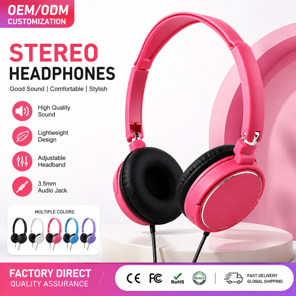 Cross-Border In-Stock Wired Over-Ear Headphones for Online Classes, Tablets, Piano, Universal for Call Center Use, Bluetooth Headphones, Custom Gifts