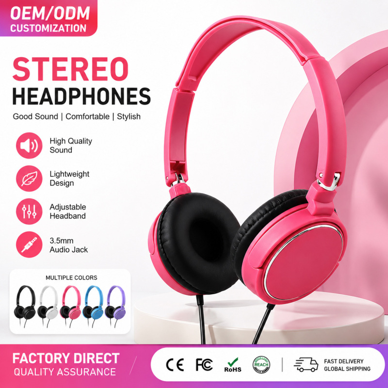 Cross-Border In-Stock Wired Over-Ear Headphones for Online Classes, Tablets, Piano, Universal for Call Center Use, Bluetooth Headphones, Custom Gifts