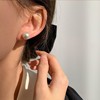 Advanced earrings from pearl, brand silver needle, light luxury style, high-quality style