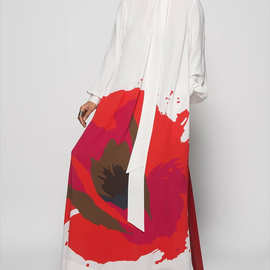 2021独立站欧美民族风长款印花爆款衬衣